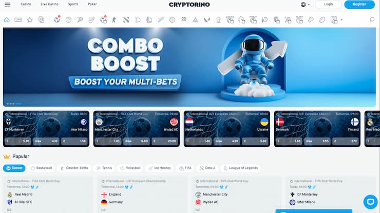 A view of the betting interface on Cryptorino, a popular site for Ethereum casino bonuses.